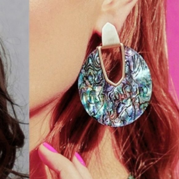 Iridescent Circle Statement Earrings BOUTIQUE ITEM - Picture 7 of 13